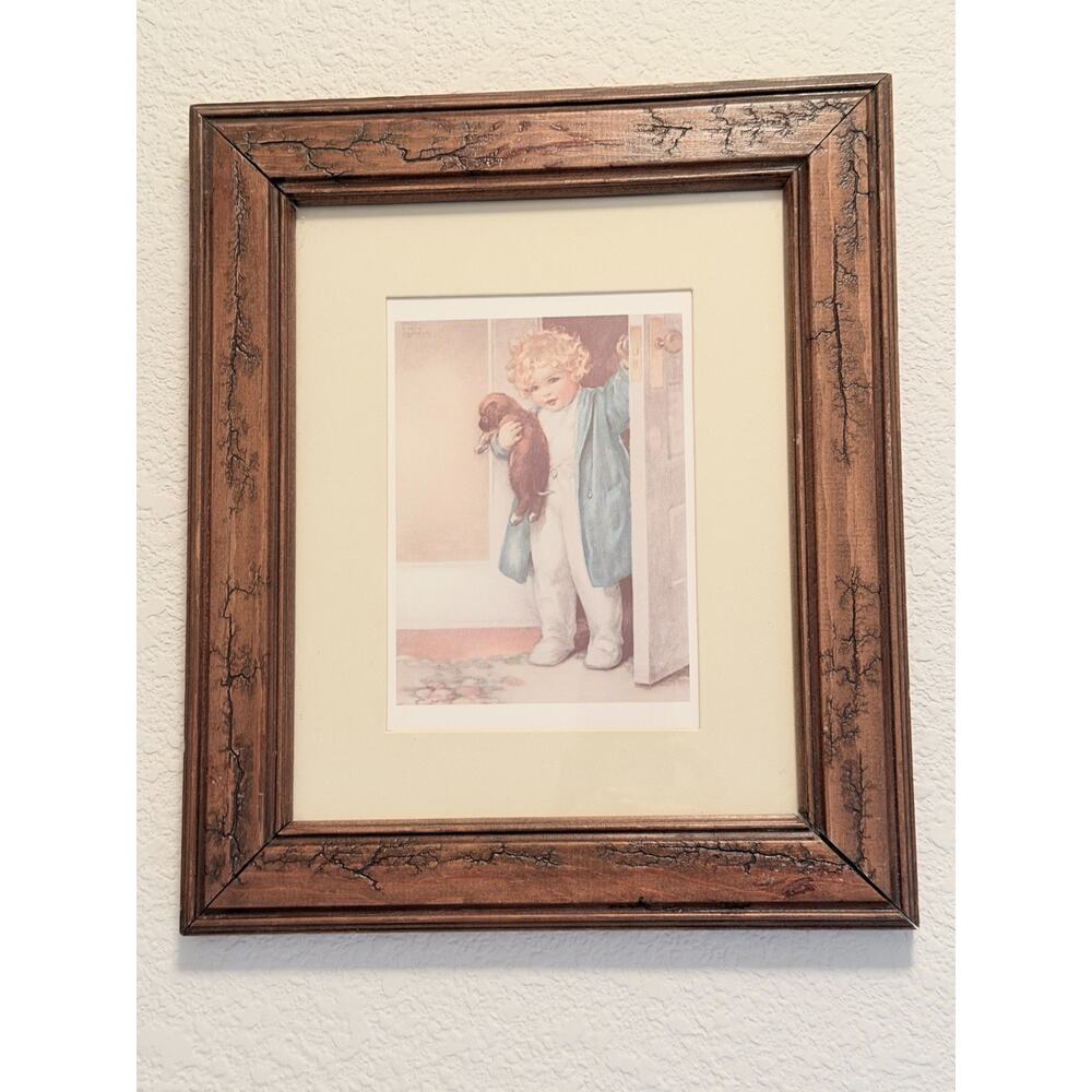 Vintage Framed Print “Good Morning” By Artist Bessie Pease Gutmann 12.5 x 11